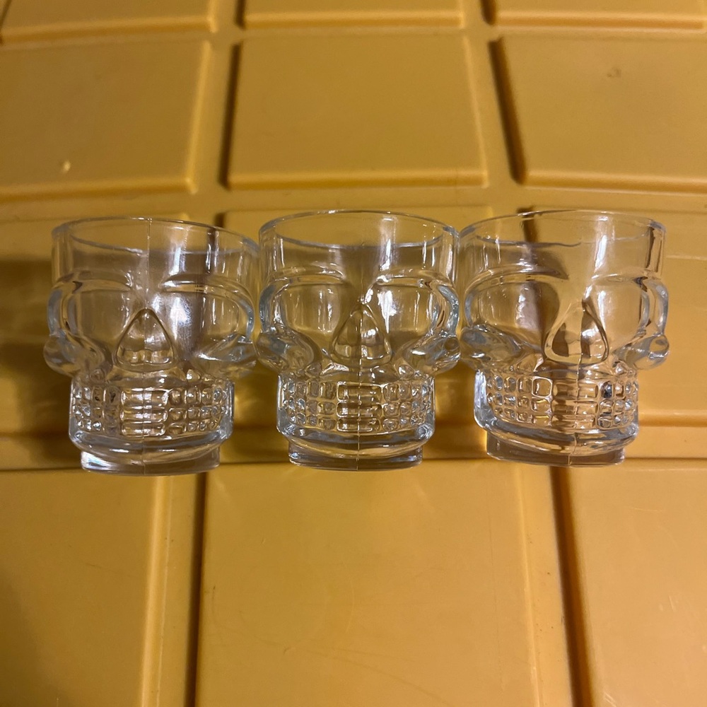 Crystal Skull Shot Glass Set of‎ 3